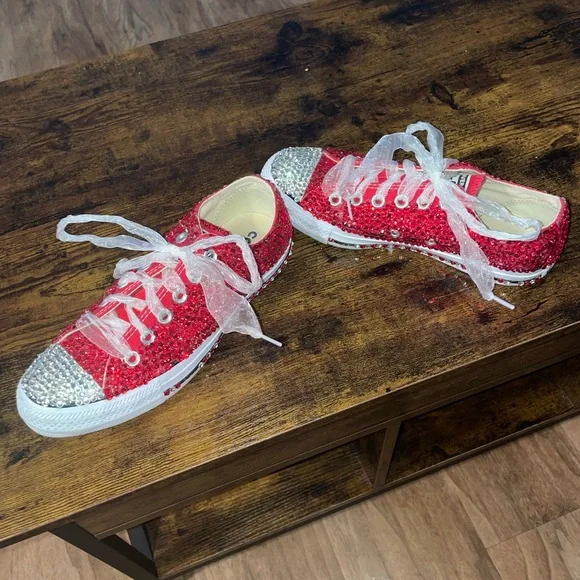 custom made red blinged-out converse - Picture 8 of 9